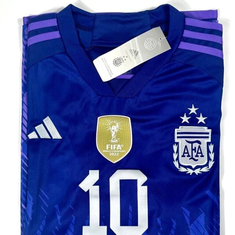 Adidas Lionel Messi #10 Argentina Adidas Qatar 2022 World Cup Away Jersey Purple